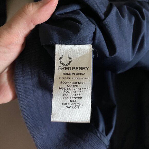 Fred Perry Nylon Full Zip Bomber Jacket - Men's Size XL - Blue - Picture 6 of 9